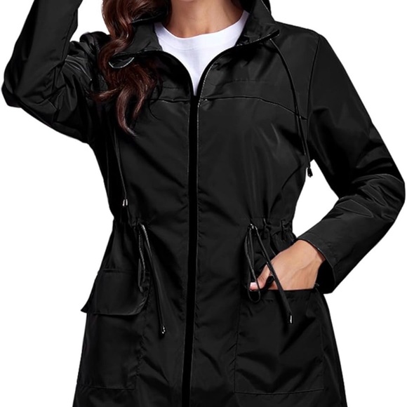 NWT Black Rain Jacket - Picture 3 of 5